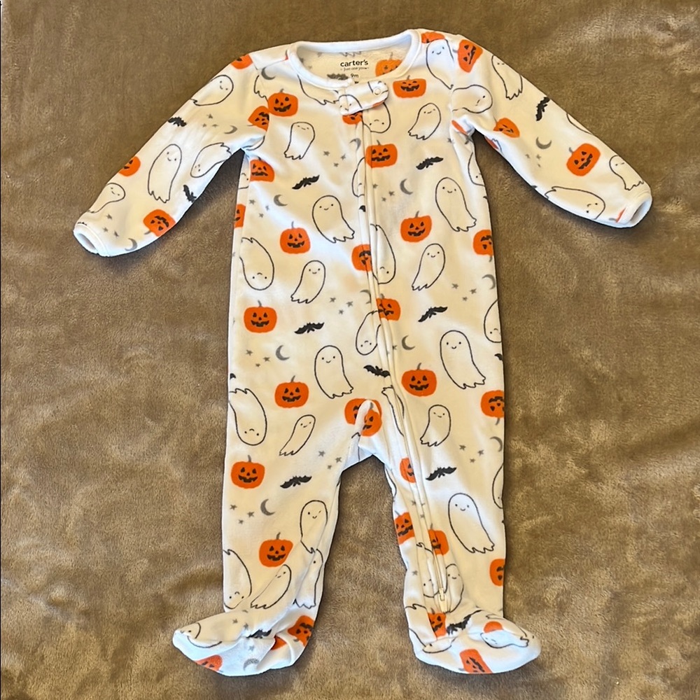 ❤️2 for 10$❤️ Carter’s Fleece Halloween Double Zip Sleeper, 9 Months